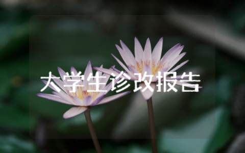 大学生个人诊改报告 大学生自我改进的总结