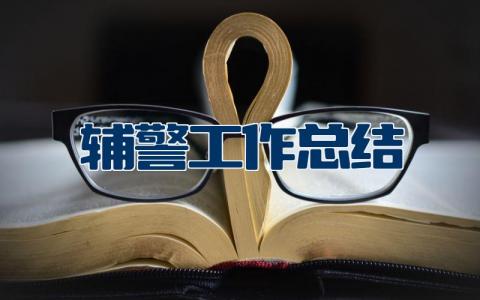 辅警工作总结个人范文 2023年辅警个人年终总结怎么写