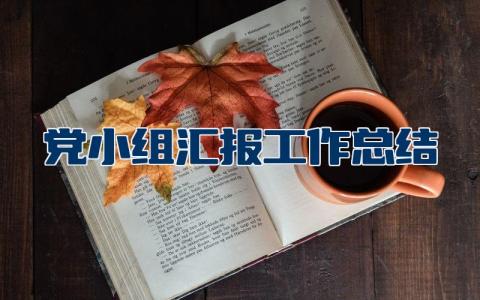 2023党小组汇报工作总结范文大全
