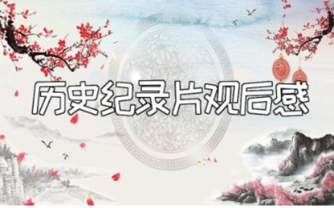 历史纪录片观后感精选范文 观看历史纪录片心得体会合集