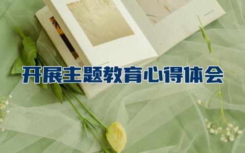 开展主题教育心得体会