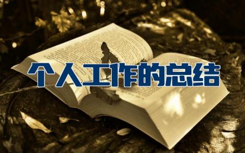 个人工作的总结