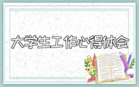 大学生工作心得体会感悟总结范文大全