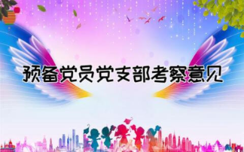 预备党员党支部考察意见简短  关于预备党员党支部考察意见