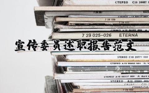 宣传委员述职报告范文大全 宣传委员工作总结简短