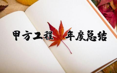 2023年甲方工程师年度总结报告 项目工程师工作总结及心得体会