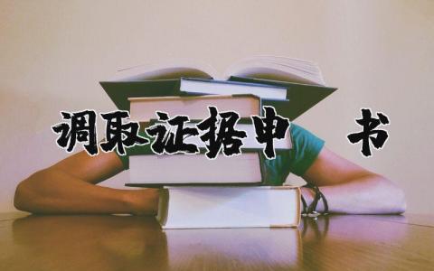 调取证据申请书格式范文大全 法院申请调取证据申请书模板 (3篇）
