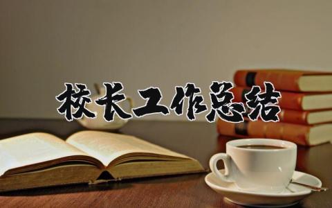 2024校长工作总结范文 2024校长工作总结模板 (9篇）