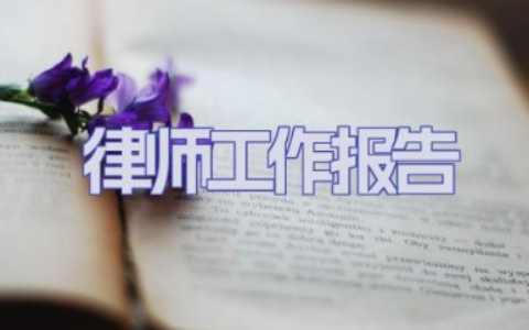 律师工作报告范文 律师工作报告通用模板（9篇）