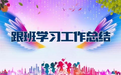 关于跟班学习工作总结及心得体会范文 跟班个人工作总结报告