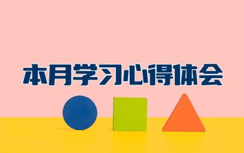 本月学习心得体会