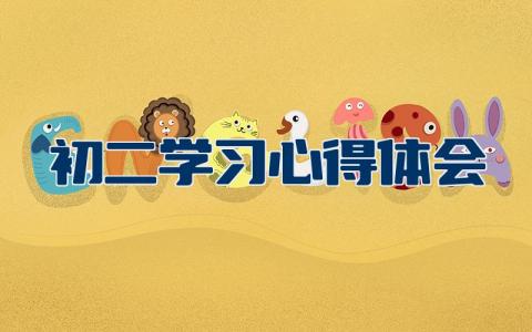 初二学习心得体会