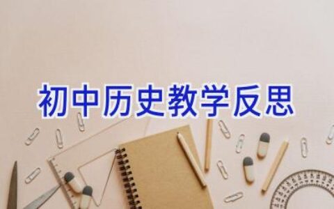 初中历史教学反思