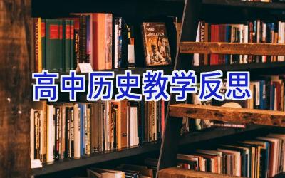 高中历史教学反思