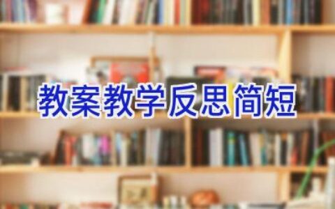 教案教学反思简短