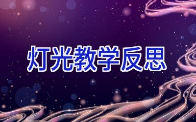 灯光教学反思
