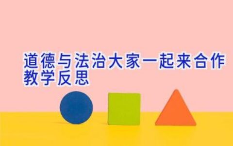 道德与法治大家一起来合作教学反思
