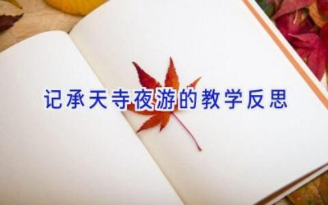 记承天寺夜游的教学反思
