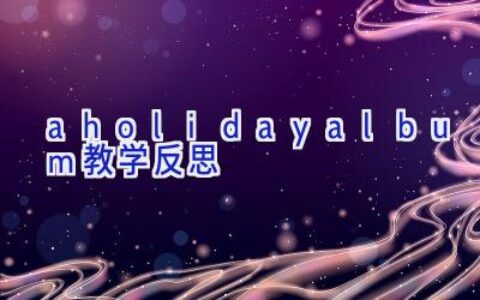 a holiday album教学反思