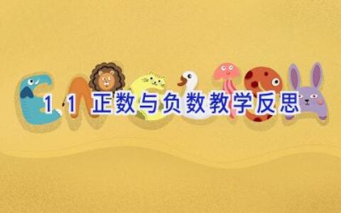1.1正数与负数教学反思