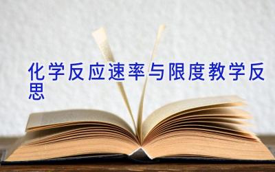化学反应速率与限度教学反思