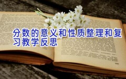 分数的意义和性质整理和复习教学反思