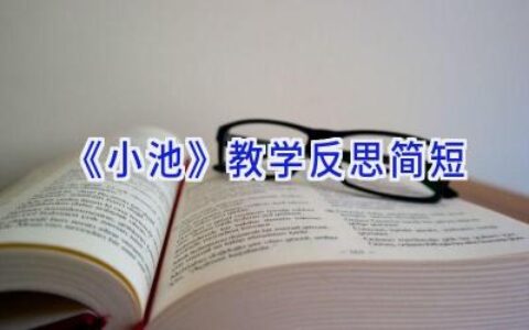 《小池》教学反思简短