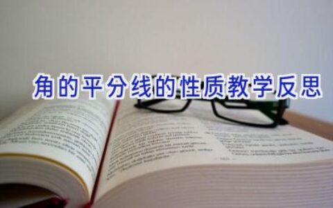 角的平分线的性质教学反思
