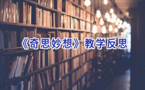 《奇思妙想》教学反思