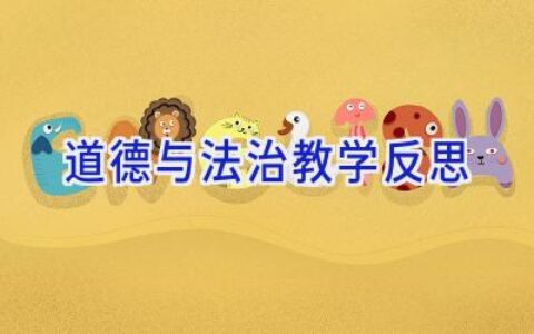 道德与法治 教学反思