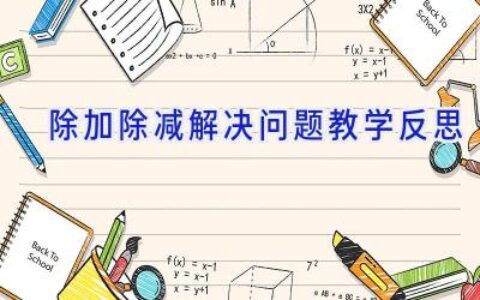 除加除减解决问题教学反思