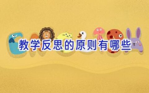 教学反思的原则有哪些