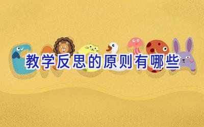 教学反思的原则有哪些
