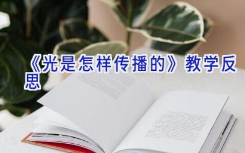 《光是怎样传播的》教学反思