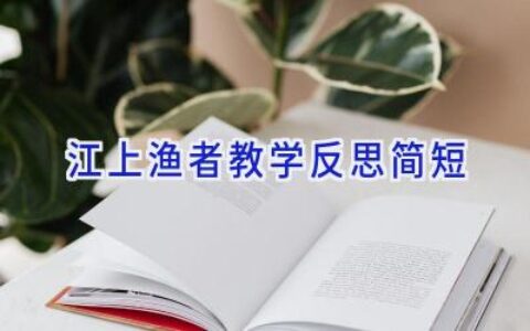 江上渔者教学反思简短