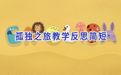 孤独之旅教学反思简短
