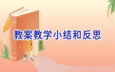 教案教学小结和反思