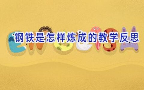 钢铁是怎样炼成的教学反思
