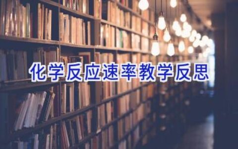 化学反应速率教学反思