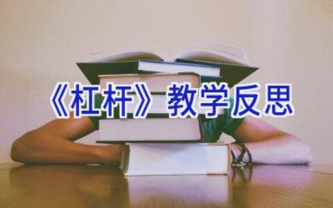 《杠杆》教学反思