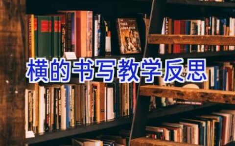 横的书写教学反思