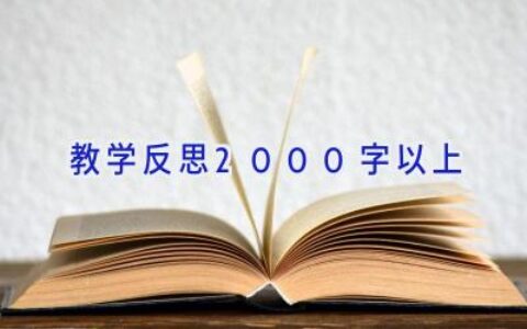 教学反思2000字以上