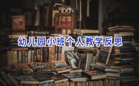 幼儿园小班个人教学反思