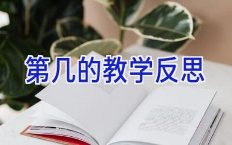 第几的教学反思
