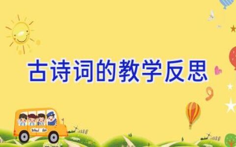 古诗词的教学反思