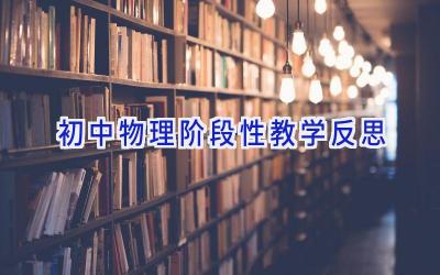初中物理阶段性教学反思