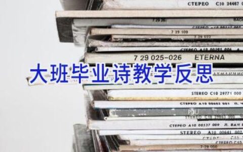 大班毕业诗教学反思