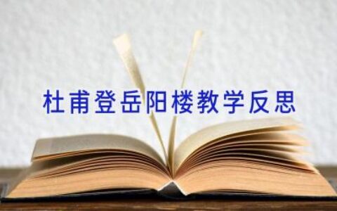 杜甫登岳阳楼教学反思