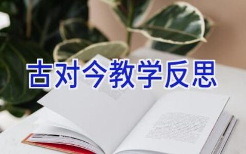 古对今 教学反思