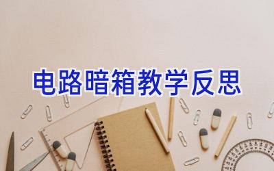 电路暗箱教学反思
